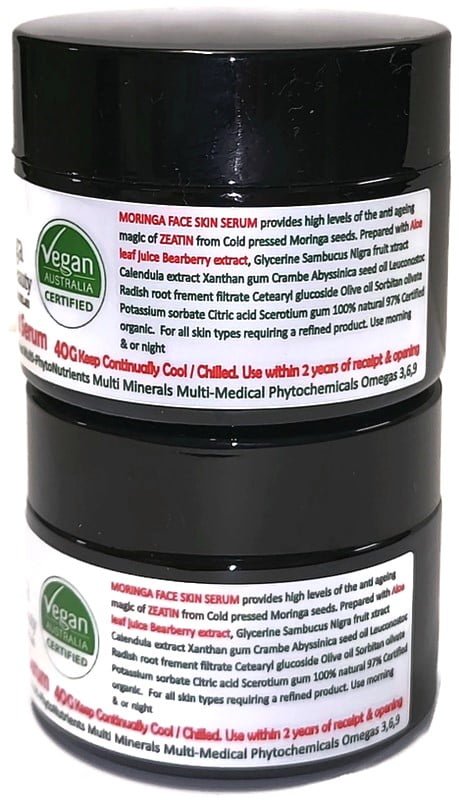 AUSTRALIAN Moringa FACIAL SERUM - Anti-Oxidant intensive 40G X 2 Jars = 80G