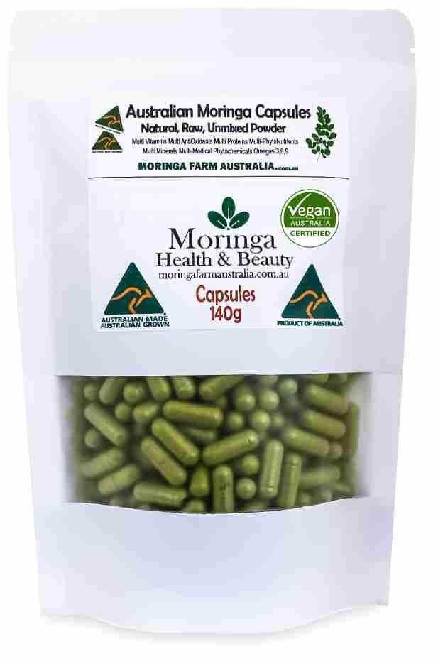 Australian Moringa Botanical Material – Encapsulated Form (140g | 265–300 units) Raw agricultural product with traditional use