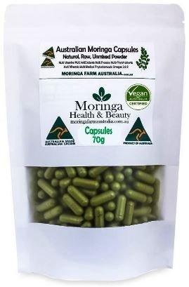 Australian Moringa Botanical Material – Encapsulated Form (70g | 130–150 units) Raw agricultural product with traditional use